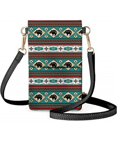 Cell Phone Crossbody Purse for Women Wallet Leather Purse Satchel Casual Travel Mini Shoulder Bag Tribal Bear $12.95 Crossbod...