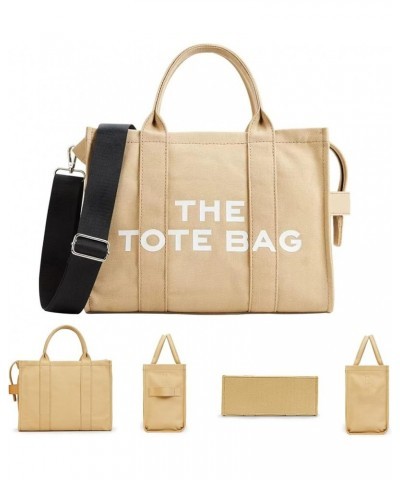 The Tote Bags for Women The Tote Bag Dupe Canvas Trendy Handbag Tote Purse with Zipper Canvas Crossbody Bag Khaki-set $22.44 ...