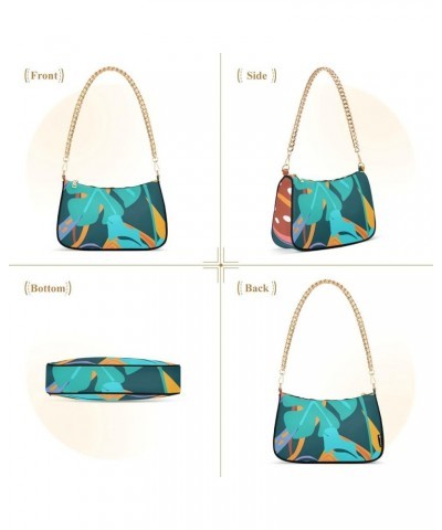 Vintage Rose Floral Women's Shoulder Handbag Under the Arm Purse Tropical Foliage $16.42 Shoulder Bags