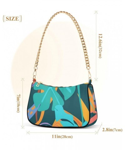 Vintage Rose Floral Women's Shoulder Handbag Under the Arm Purse Tropical Foliage $16.42 Shoulder Bags