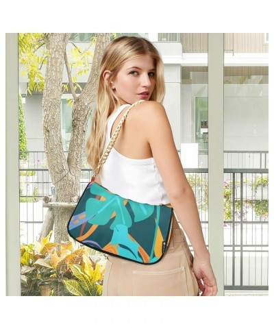 Vintage Rose Floral Women's Shoulder Handbag Under the Arm Purse Tropical Foliage $16.42 Shoulder Bags