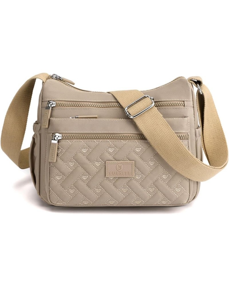 Women's Crossbody Bag Multi Pocket Shoulder Purse Tote Work Satchel Bag Khaki $16.79 Totes