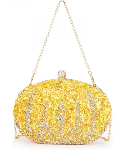 Sparkly Evening Clutch Purses Pumpkin Luxury Handbag Bride Glitter Wedding Purse Prom Cocktail Party Bags For Women Girls Gol...