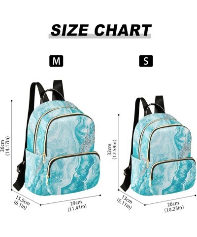 Small Backpack for Women Travel Bag Turquoise Abstract Marble Daypack Purse Fashion Shoulder Bag Rucksack Small B547 $11.18 B...