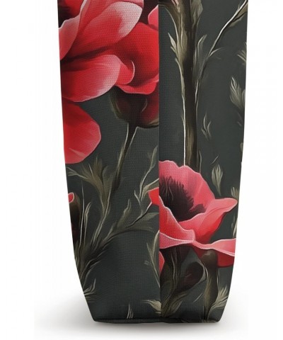 Red Anemones Wildflower Abstract Pattern Tote Bag $13.15 Totes