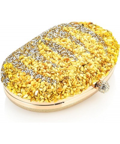 Sparkly Evening Clutch Purses Pumpkin Luxury Handbag Bride Glitter Wedding Purse Prom Cocktail Party Bags For Women Girls Gol...