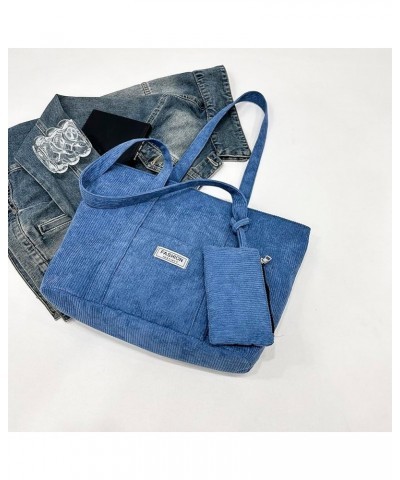 Women Shoulder Bag Purse Casual Handbag Large Capacity Zipper Shoulder Bag Versatile with Purse Winter Shopping Bag Blue $9.1...