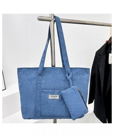 Women Shoulder Bag Purse Casual Handbag Large Capacity Zipper Shoulder Bag Versatile with Purse Winter Shopping Bag Blue $9.1...