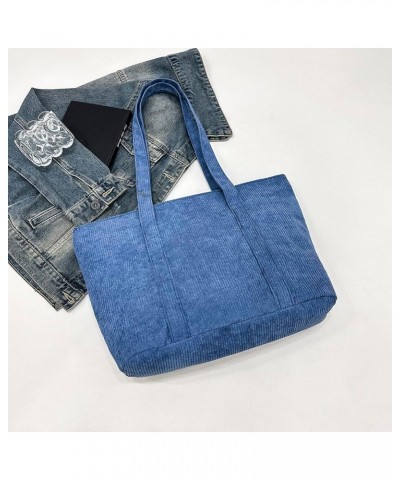 Women Shoulder Bag Purse Casual Handbag Large Capacity Zipper Shoulder Bag Versatile with Purse Winter Shopping Bag Blue $9.1...