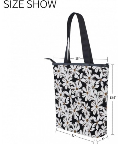 Tote Handbag for Women Tote Bag, Daisy Floral Pattern(f1) Canvas + leather Shoulder Bag, Hobo bag, Satchel Purse(8ue0d) $12.5...