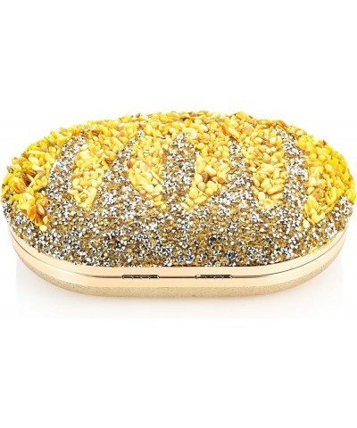 Sparkly Evening Clutch Purses Pumpkin Luxury Handbag Bride Glitter Wedding Purse Prom Cocktail Party Bags For Women Girls Gol...