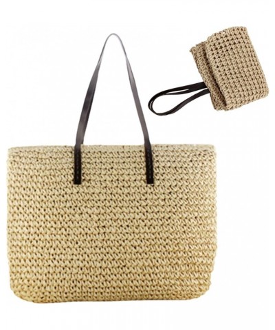 Hobos Shoulder Bags Straw Bag Summer Beach Bags Large Capacity woven Shoulder Purse with Zipper Handbagsa Beige $10.49 Should...