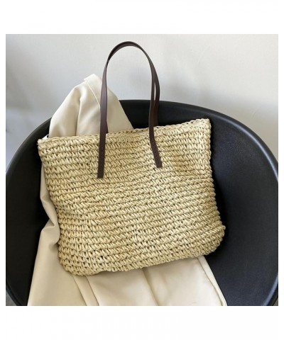 Hobos Shoulder Bags Straw Bag Summer Beach Bags Large Capacity woven Shoulder Purse with Zipper Handbagsa Beige $10.49 Should...