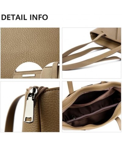 Khaki Tote Bag for Women Large Tote Bag with Zipper Top Handle Bag Trendy Shoulder Purse Black $30.25 Totes