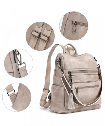 Backpack Purse for Women Fashion Leather Designer Travel Large Ladies Shoulder Bags Z-rg-grey $20.09 Backpacks