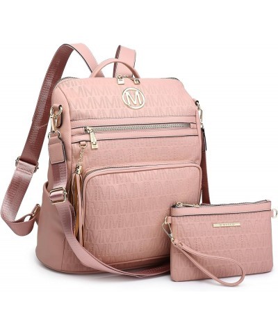 Women Fashion Backpack Purse Convertible Large Ladies Rucksack Travel Shoulder Bags Handbag Set 2pcs w/Tassel Pink-1 $31.19 B...