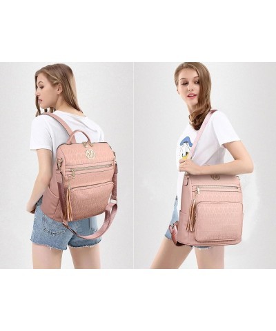 Women Fashion Backpack Purse Convertible Large Ladies Rucksack Travel Shoulder Bags Handbag Set 2pcs w/Tassel Pink-1 $31.19 B...