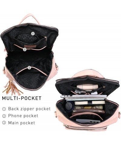 Women Fashion Backpack Purse Convertible Large Ladies Rucksack Travel Shoulder Bags Handbag Set 2pcs w/Tassel Pink-1 $31.19 B...