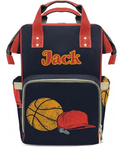 Personalized Basketball Print Tote Bag Backpacks Custom with Text Mommy Bag Gift for Mom Dad Pattrn 9 $17.99 Totes