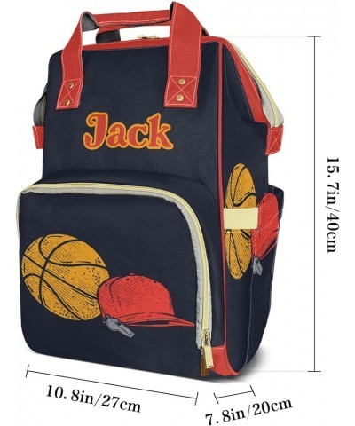 Personalized Basketball Print Tote Bag Backpacks Custom with Text Mommy Bag Gift for Mom Dad Pattrn 9 $17.99 Totes