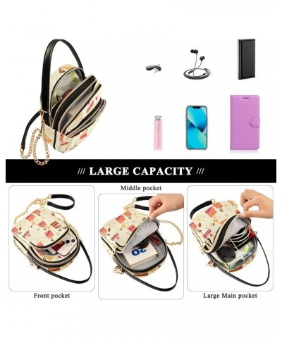 Gifts Pattern Small Crossbody Bag Functional Multi Pocket Bag Shoulder Handbag $14.21 Crossbody Bags