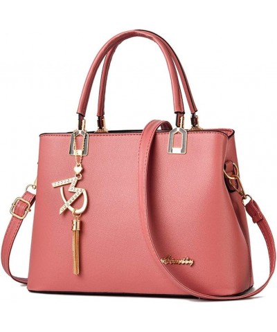 Handbag Shoulder Bag Fashion Ladies PU Leather Tote Messenger Bag Tote Bag Dark Pink $35.12 Totes