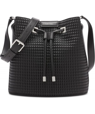 Ash Bucket Crossbody Black/Silver Pleated $46.90 Crossbody Bags