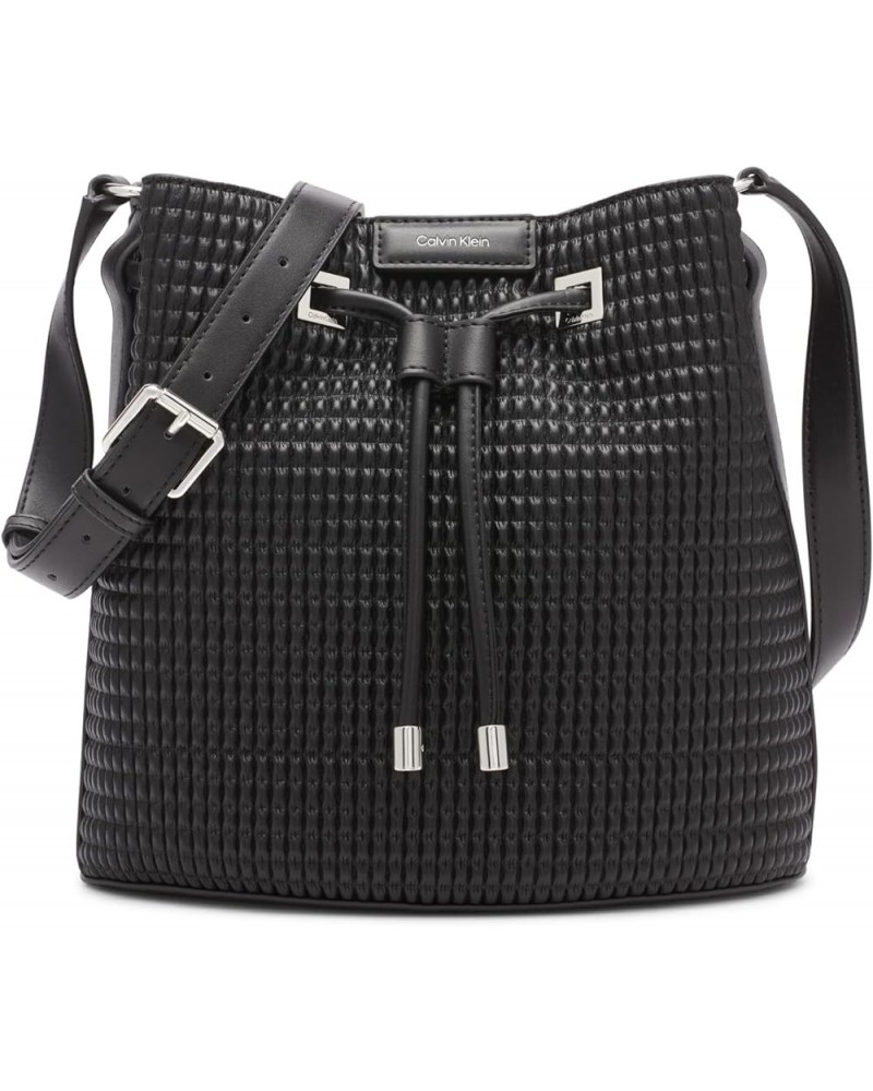 Ash Bucket Crossbody Black/Silver Pleated $46.90 Crossbody Bags