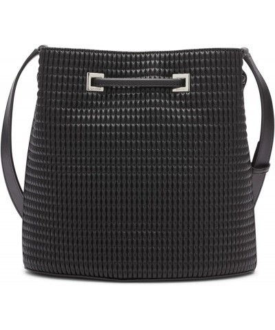 Ash Bucket Crossbody Black/Silver Pleated $46.90 Crossbody Bags