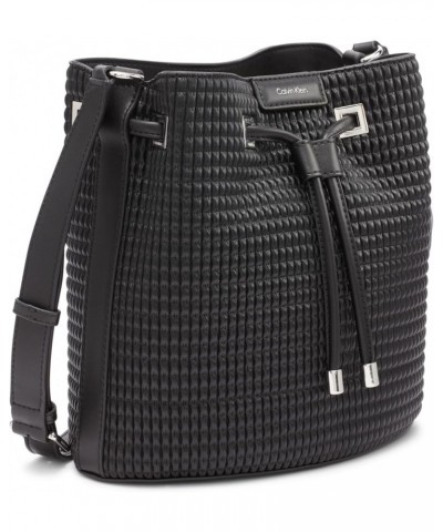 Ash Bucket Crossbody Black/Silver Pleated $46.90 Crossbody Bags