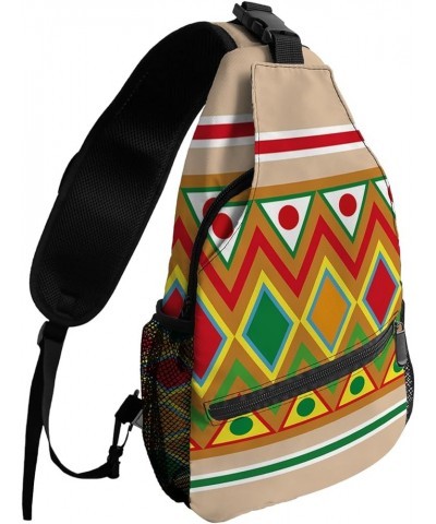 Sling Bag Crossbody Bag for Women Men Cinco de Mayo Mexico Ethnic Style Triangle Rectangle Round Waterproof Hiking Backpack L...