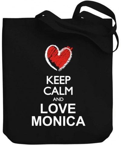 Keep calm and love Monica chalk style Canvas Tote Bag 10.5" x 16" x 4 $18.40 Totes