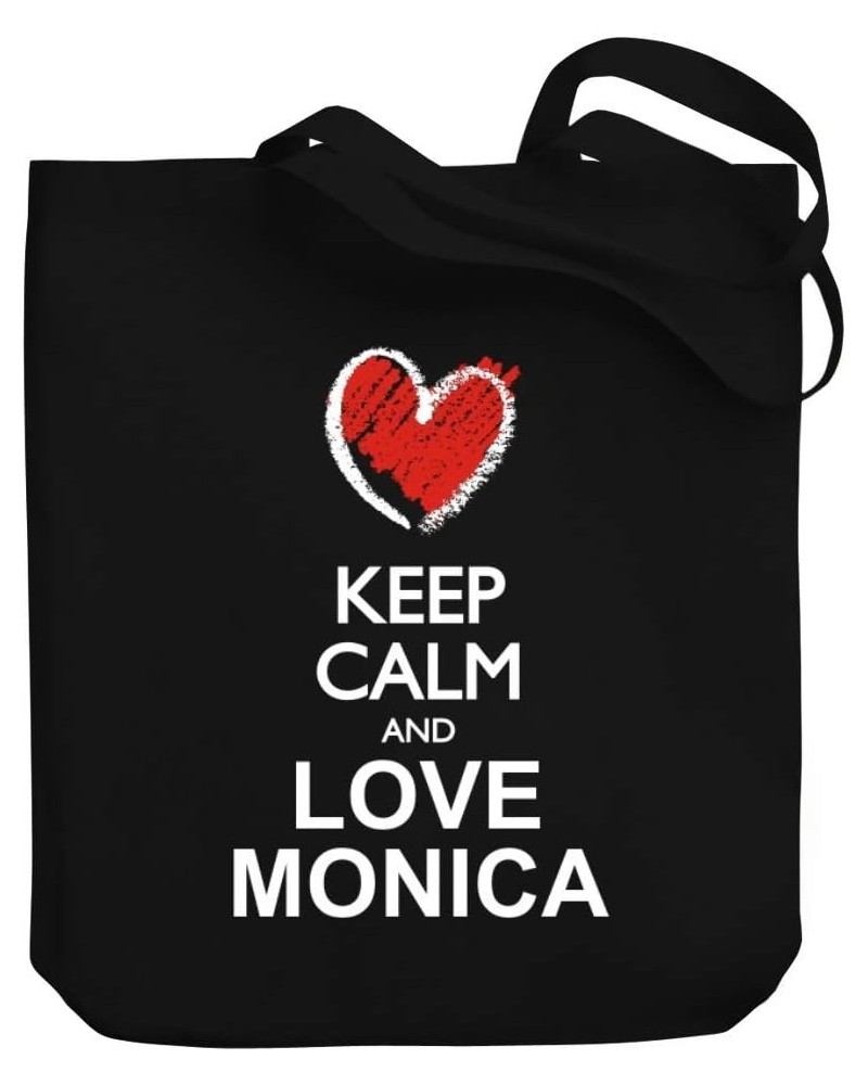 Keep calm and love Monica chalk style Canvas Tote Bag 10.5" x 16" x 4 $18.40 Totes