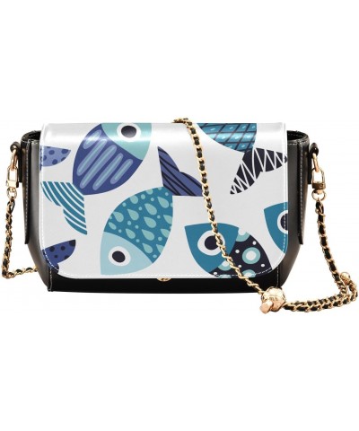 Cute Fishes Crossbody Bags for Women Leather Purse Shoulder Bag Handbag for Gifts Work Daily $22.39 Shoulder Bags