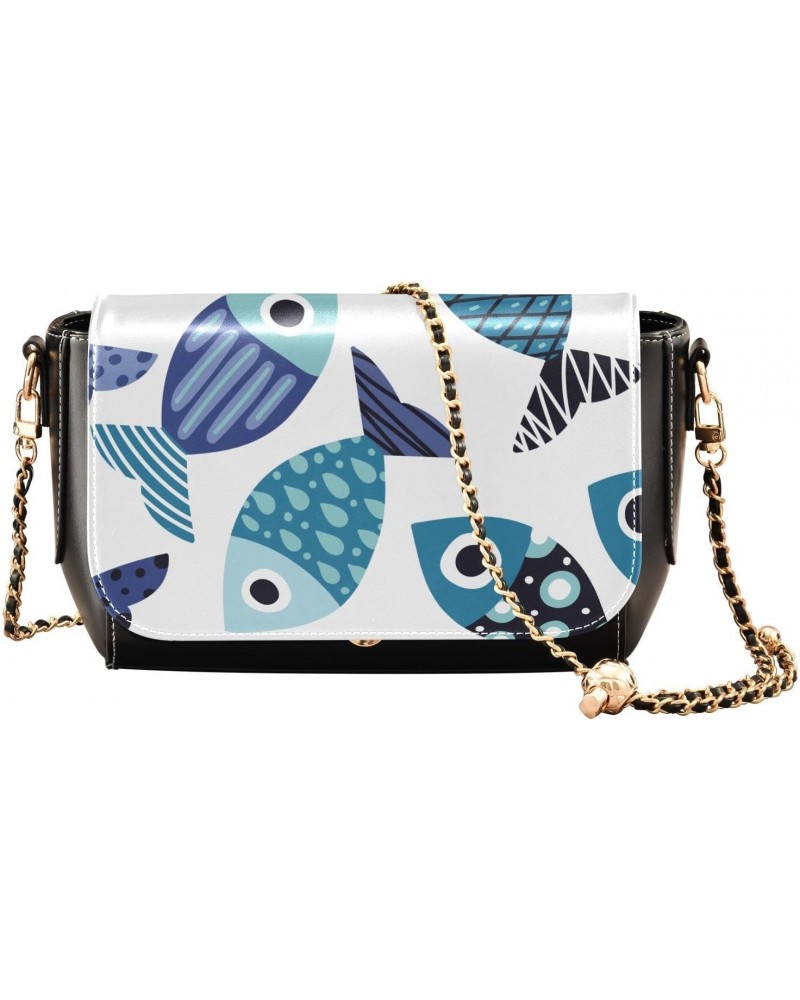 Cute Fishes Crossbody Bags for Women Leather Purse Shoulder Bag Handbag for Gifts Work Daily $22.39 Shoulder Bags