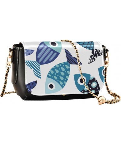 Cute Fishes Crossbody Bags for Women Leather Purse Shoulder Bag Handbag for Gifts Work Daily $22.39 Shoulder Bags