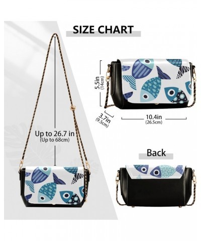 Cute Fishes Crossbody Bags for Women Leather Purse Shoulder Bag Handbag for Gifts Work Daily $22.39 Shoulder Bags