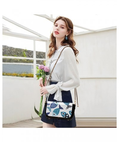 Cute Fishes Crossbody Bags for Women Leather Purse Shoulder Bag Handbag for Gifts Work Daily $22.39 Shoulder Bags