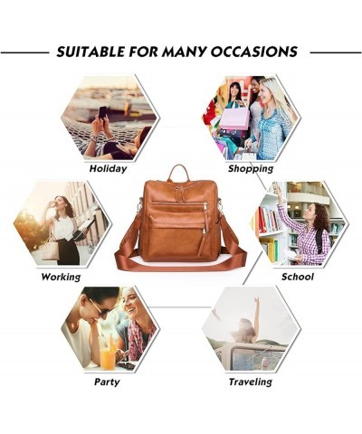 PU Leather Backpack Purse for Women Fashion Large Capacity Handbag Ladies Travel Satchel Shoulder Crossbody Bags Lvory $32.67...