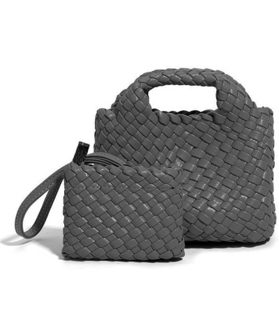 Woven Bag for Women with Coin Purse Fashion Handbag Female Shoulder Bag Foldable Chain Small Tote Crossbody Bags Dark Grey $2...