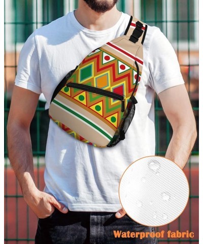 Sling Bag Crossbody Bag for Women Men Cinco de Mayo Mexico Ethnic Style Triangle Rectangle Round Waterproof Hiking Backpack L...