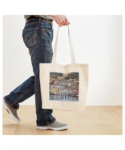 Klimt Tote Bag Natural Canvas Tote Bag, Cloth Shopping Bag Klimt Malcesine on Lake Garda Tote Bag $8.95 Travel Gear