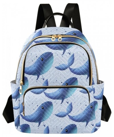 Ocean Women Backpack Blue Whale Wildlife Anti-Theft Travel Backpack with Luggage Belt Lightweight Handbag Lady Purse Roomy Do...