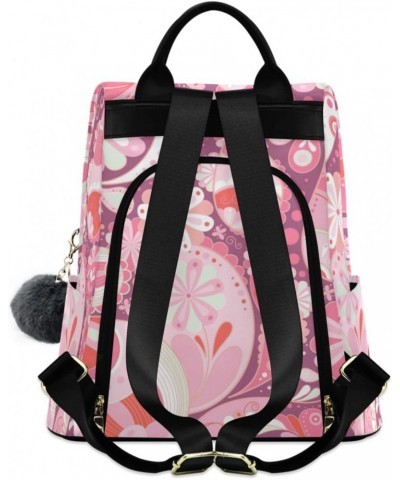 Women Fashion Backpack Paisley Bandana Pink print, Anti Theft Casual Daypack Shoulder Bag Purse for Travel Work 15 inches $24...