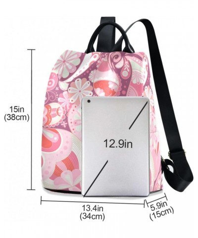 Women Fashion Backpack Paisley Bandana Pink print, Anti Theft Casual Daypack Shoulder Bag Purse for Travel Work 15 inches $24...