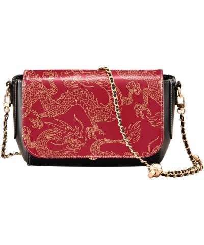 Chinese Dragon Crossbody bags for Women Small Crossbody Purses with Metal Chain Wallet Purse Shoulder Bag for Women $20.79 Cr...