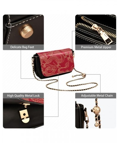 Chinese Dragon Crossbody bags for Women Small Crossbody Purses with Metal Chain Wallet Purse Shoulder Bag for Women $20.79 Cr...