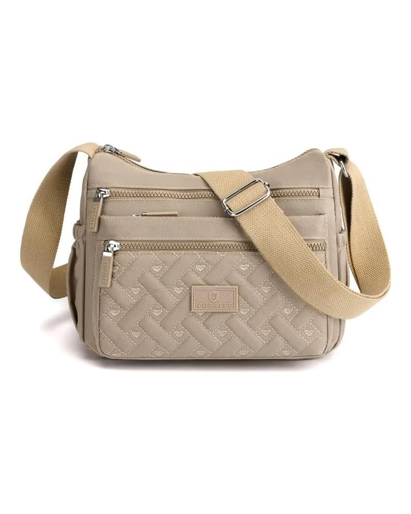 Waterproof Solid Color Crossbody Handbag Khaki $19.13 Crossbody Bags