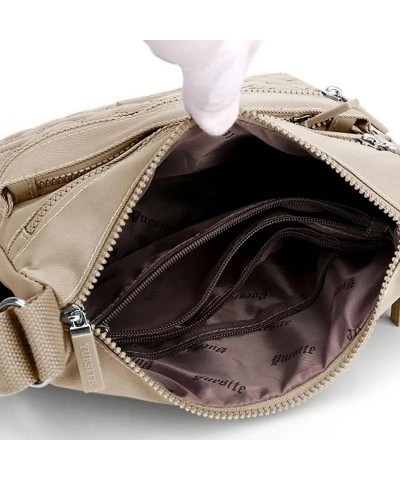 Waterproof Solid Color Crossbody Handbag Khaki $19.13 Crossbody Bags