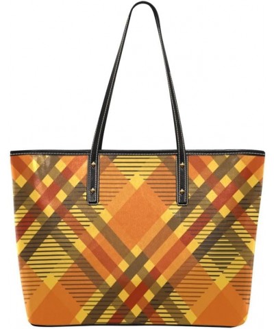 Chic Leather Tote Bag/w Matching Wallet Fall Plaid Orange Chic Leather Tote Bag $14.23 Totes